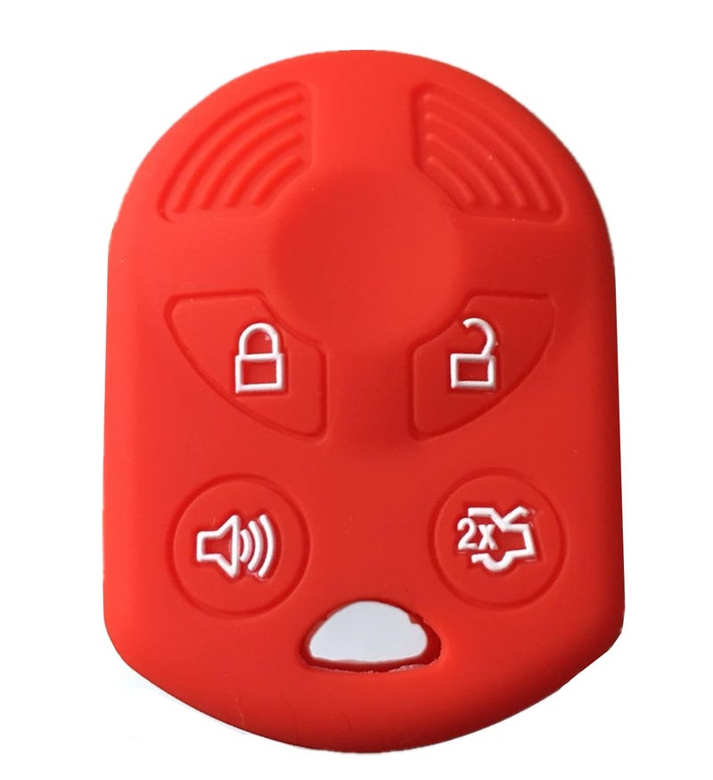 KAWIHEN Silicone Key Fob Cover Compatible with Ford Lincoln Mercury 4 buttons OUCD6000022 164-R8046 164-R7040 CWTWB1U722 (Red) - Image 1